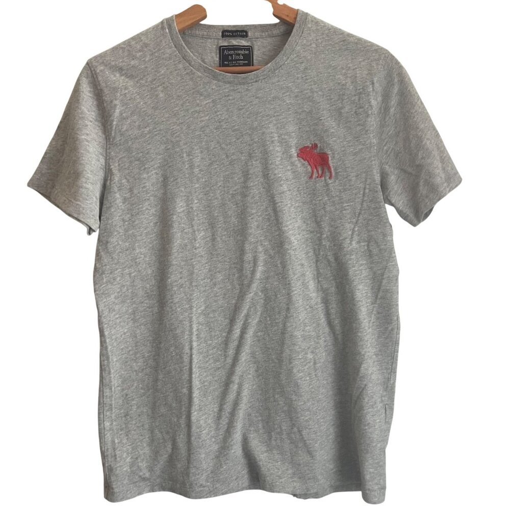Abercrombie Fitch Men Minimalist Casual Tee Shirt Size S Normcore Y2K Logo Basic